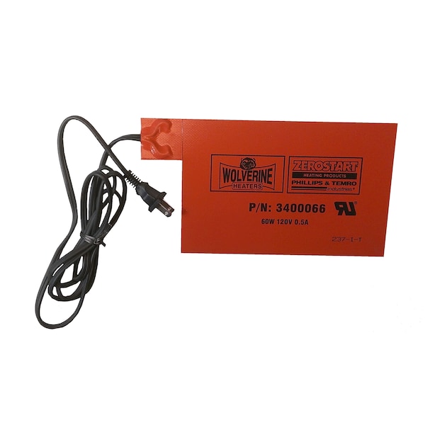 Silicone Pad, Battery - 60W, 120V, 0.5A - 5-1/2in. 14 Cm X 8-1/2in. 21.6 Cm
